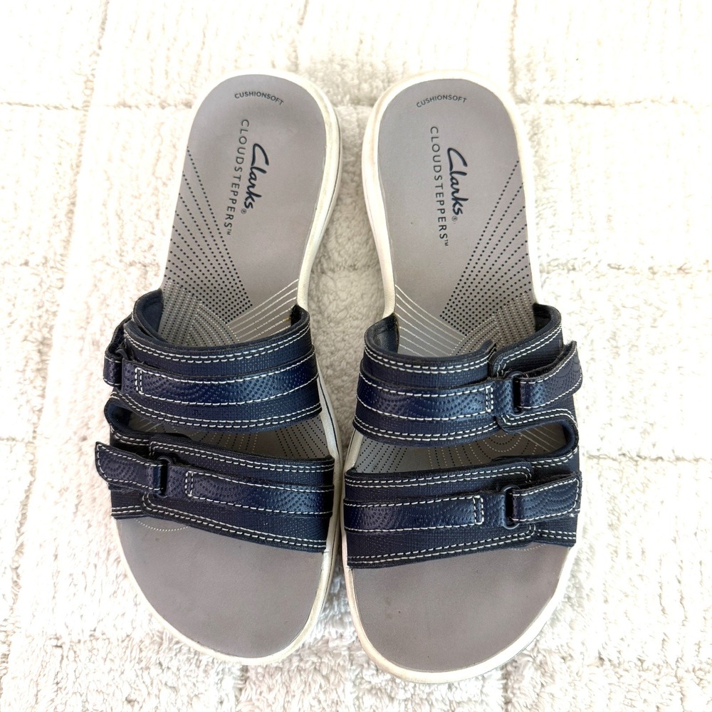 Clarks Cloudstepper Breezer Piper Slide Sandal Sz 7 Summer Beach Vacation Casual